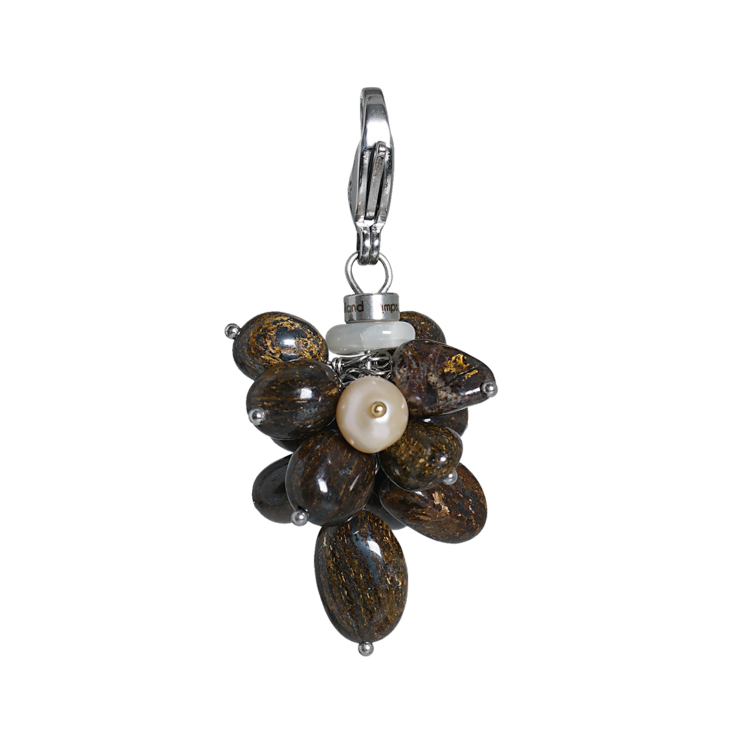824 39 Edelsteen bedel Bronziet bruin zilver Join Us