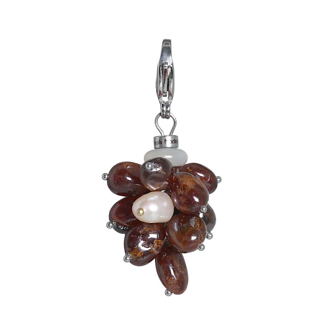 824 41 Edelsteen bedel Granaat oranje rood zilver Join Us