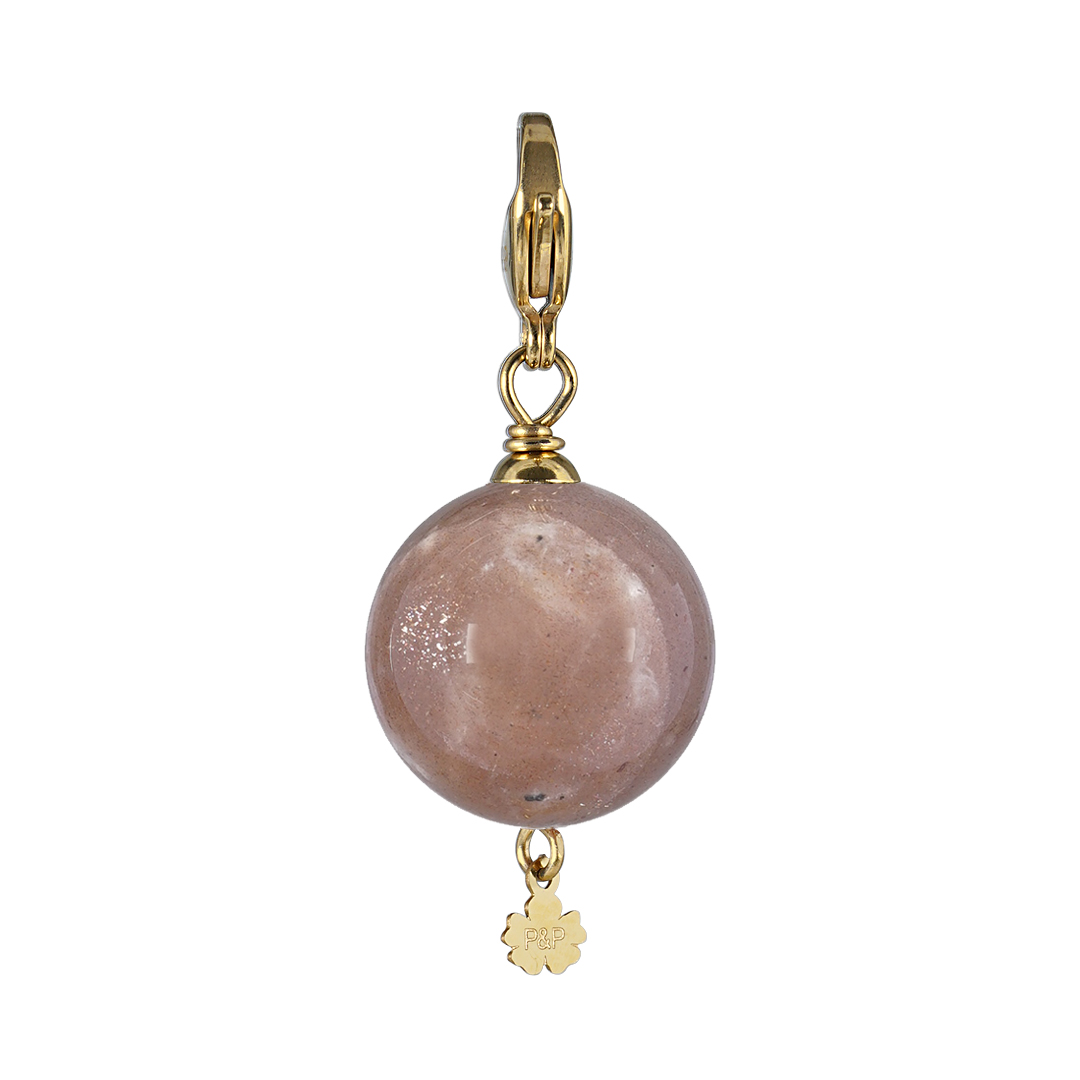 836 23G Edelsteen bedel Maxi Rocks roze Maansteen goud