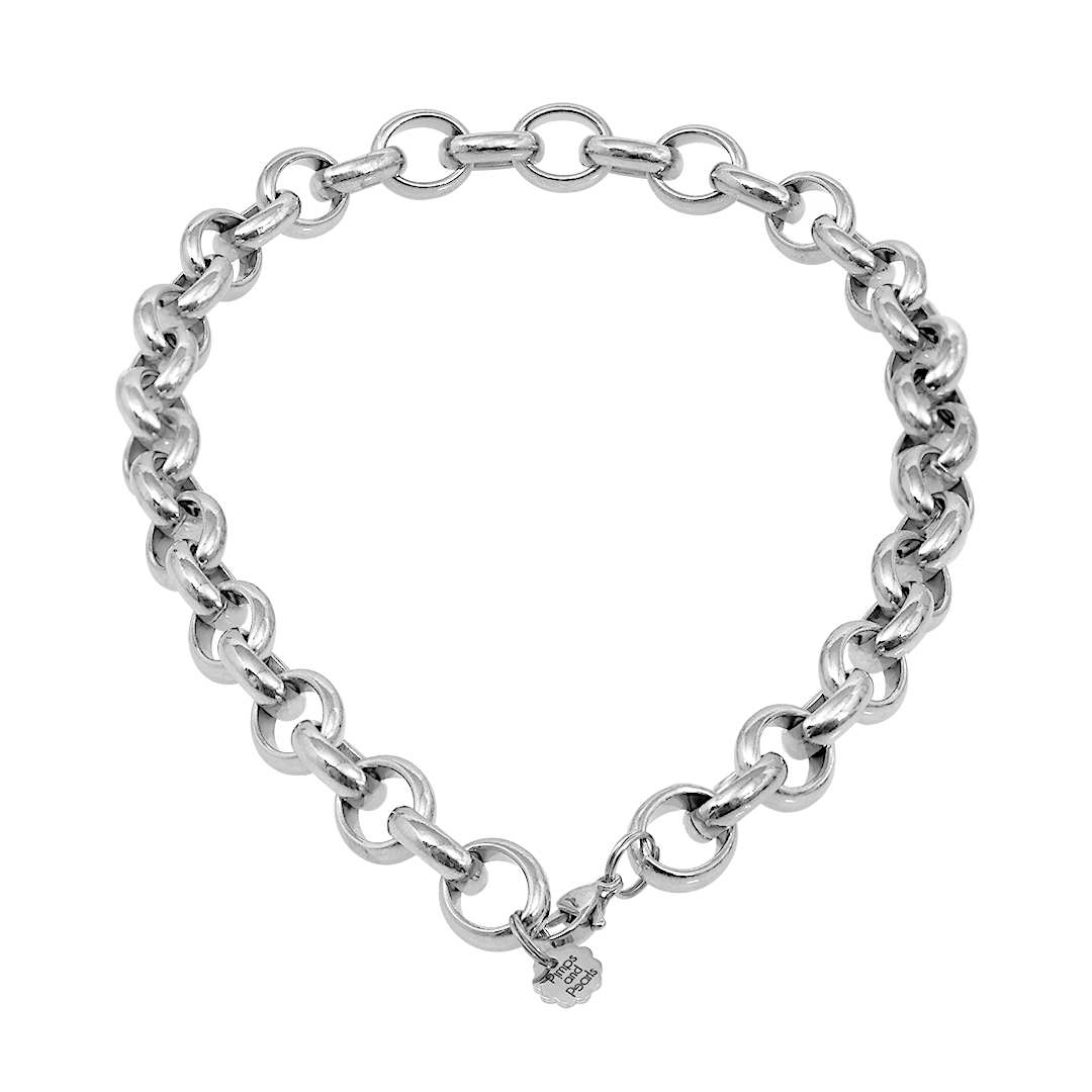 842 01 Edelstaal korte ketting zilver