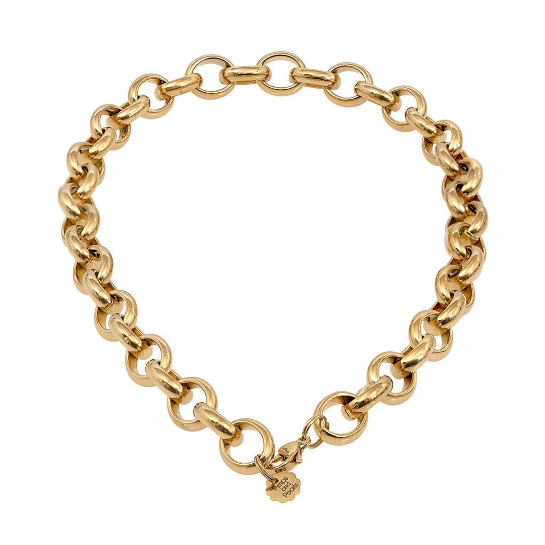 842 03 Edelstaal korte ketting goud