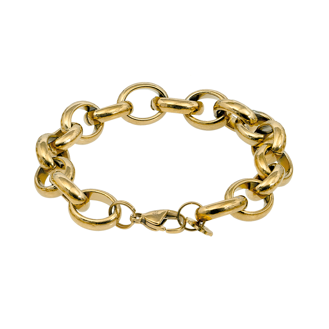 844 03 Edelstaal armband goud grof ovaal