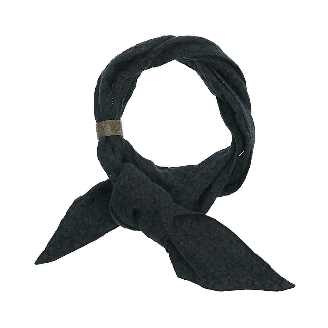 856 01 Linnen bandana haarband zwart Dress2impress