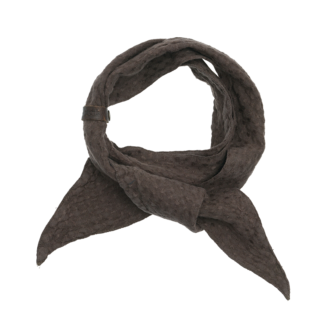 856 05 Linnen bandana haarband choco Dress2impress
