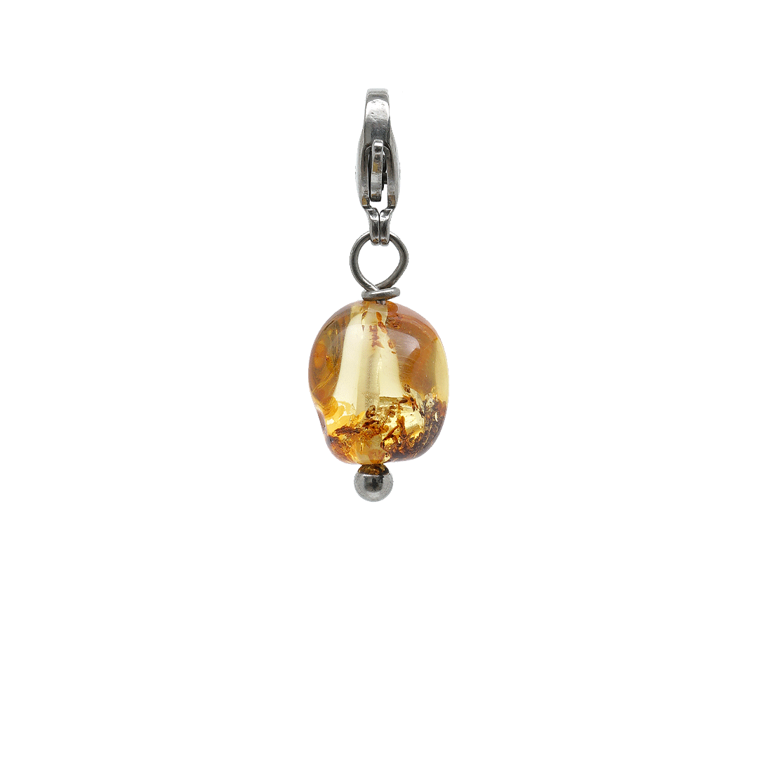 Amber hanger geel zilver 1002 42Z