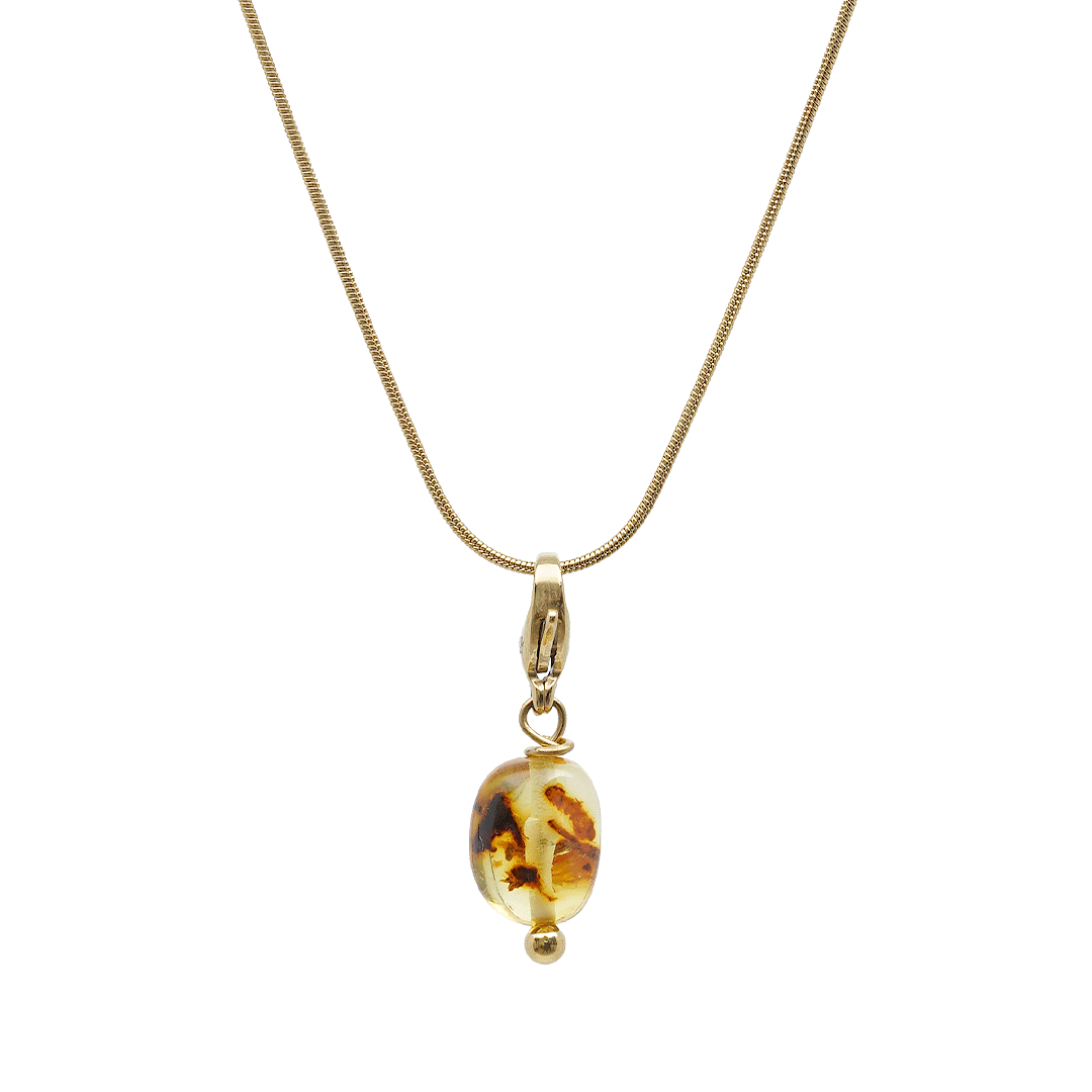 Amber ketting kort goldplated snake 50 cm 1006 103G