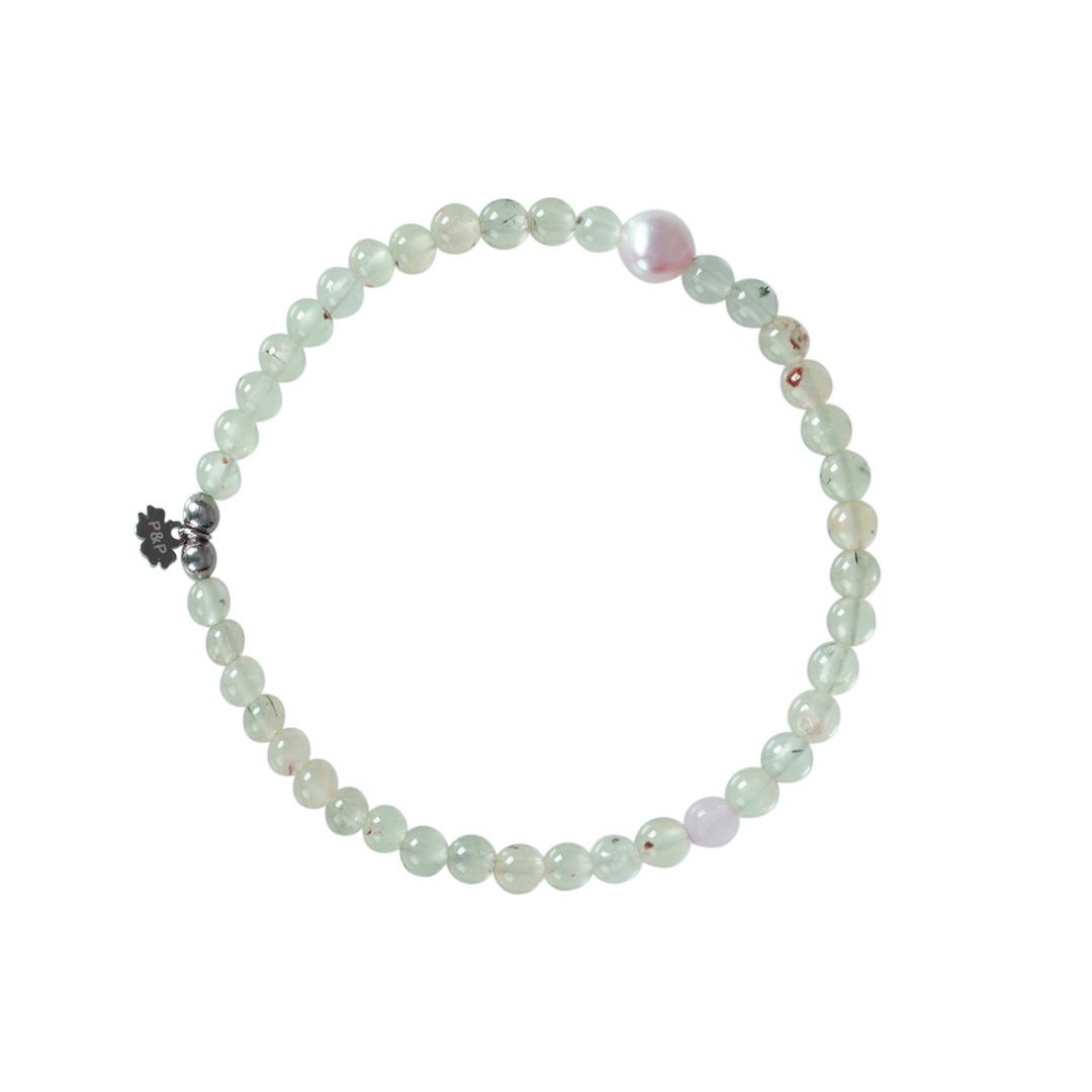 Armband edelsteen fijn Prehniet groen 740 35