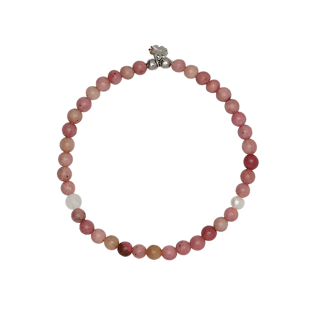 Armband edelsteen fijn Rhodoniet roze 740 43