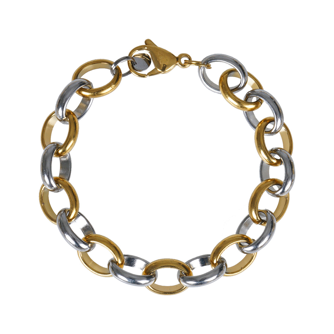 Edelstaal armband goud zilver mix 844 02 mix
