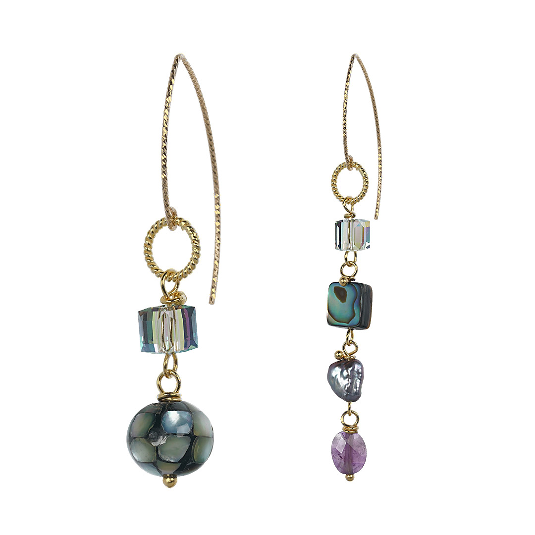 Edelsteen Oorbellen goud mix special Fruity Pearls 742 57