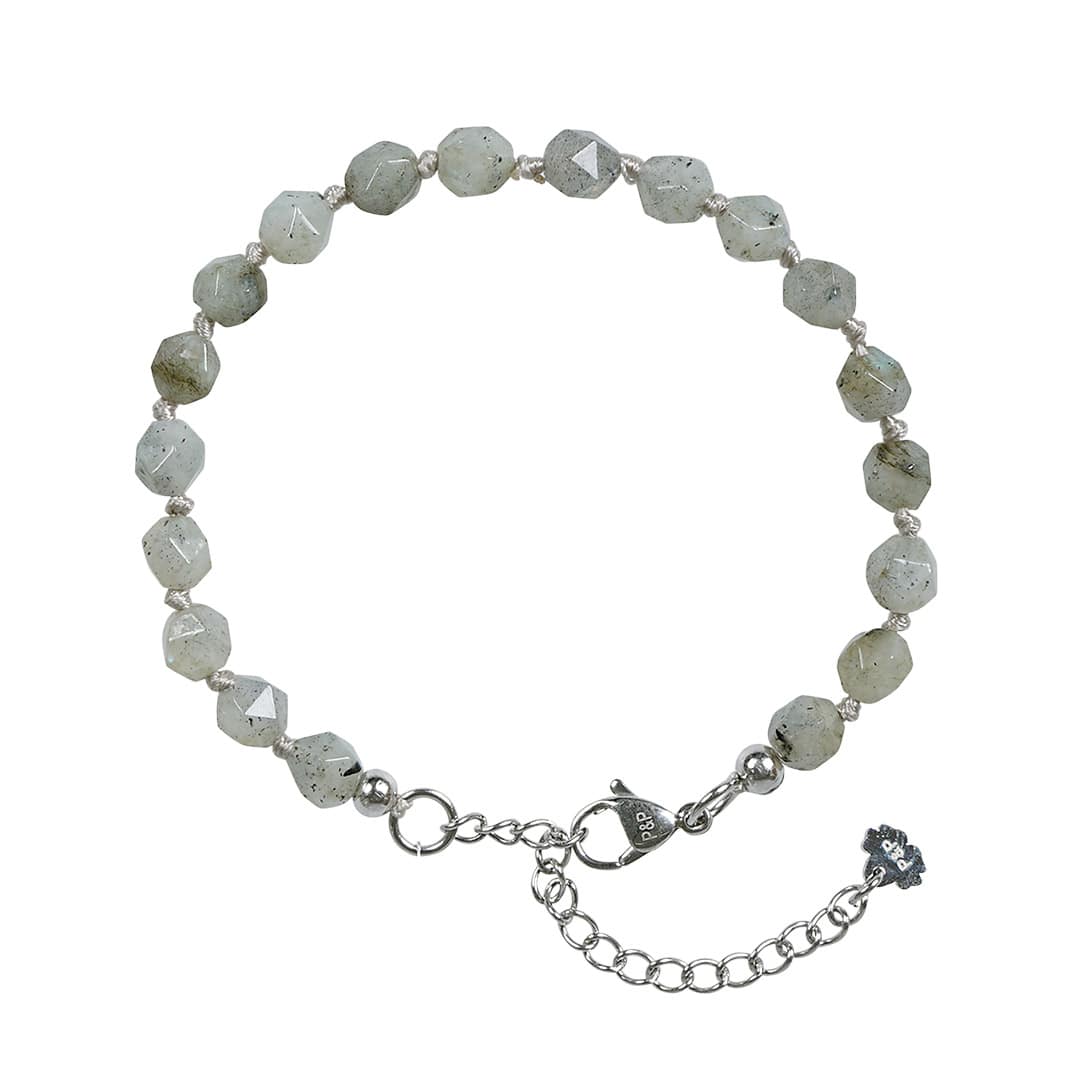 Edelsteen armband Labradoriet grijs Mala 884 06