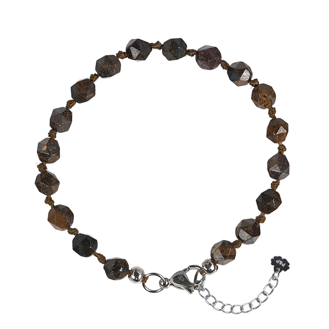 Edelsteen armband bruin Bronziet Saya Mala 884 10