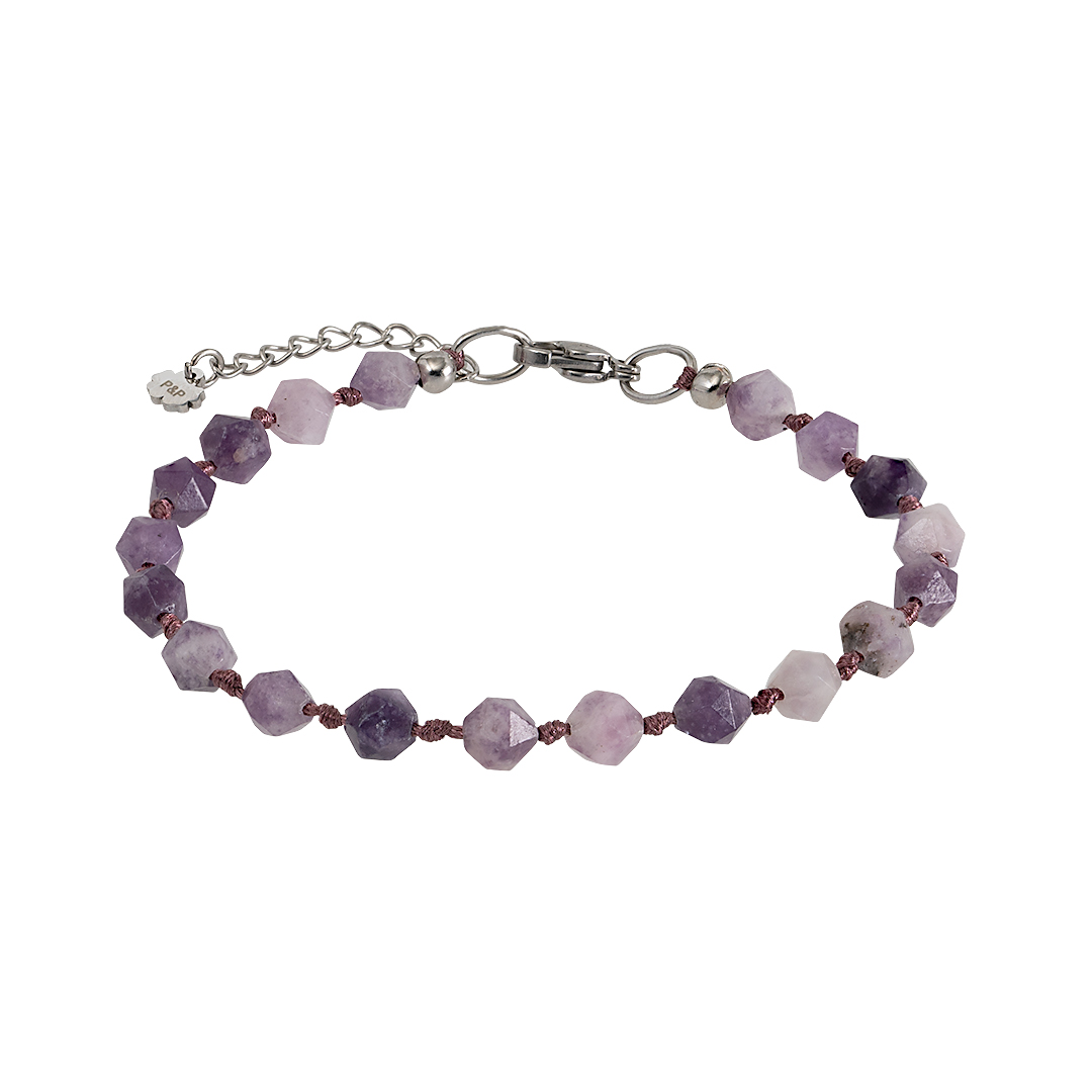 Edelsteen armband lila Lepidoliet Saya Mala 884 14