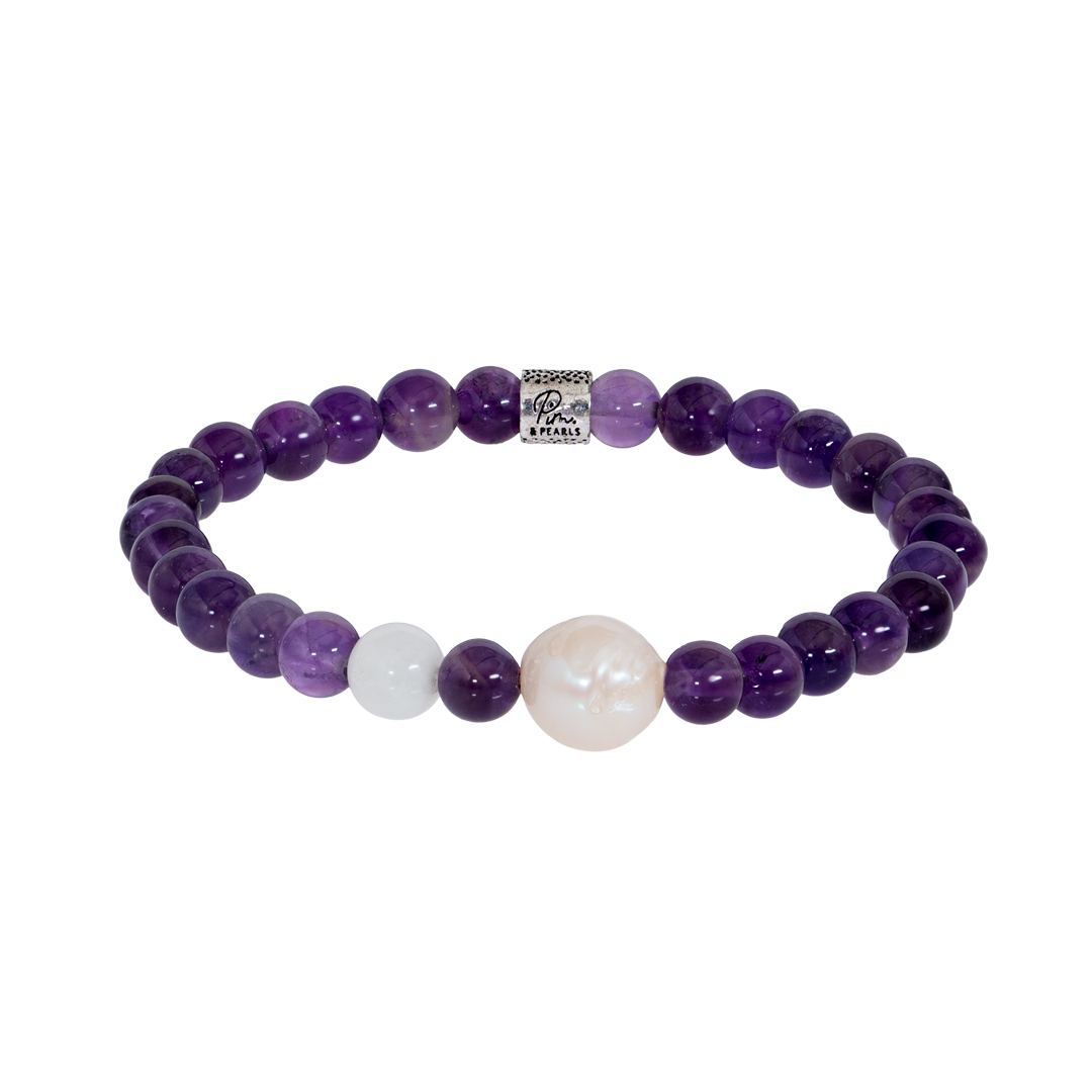 Edelsteen armband paars Amethist Saya Mala 636 40