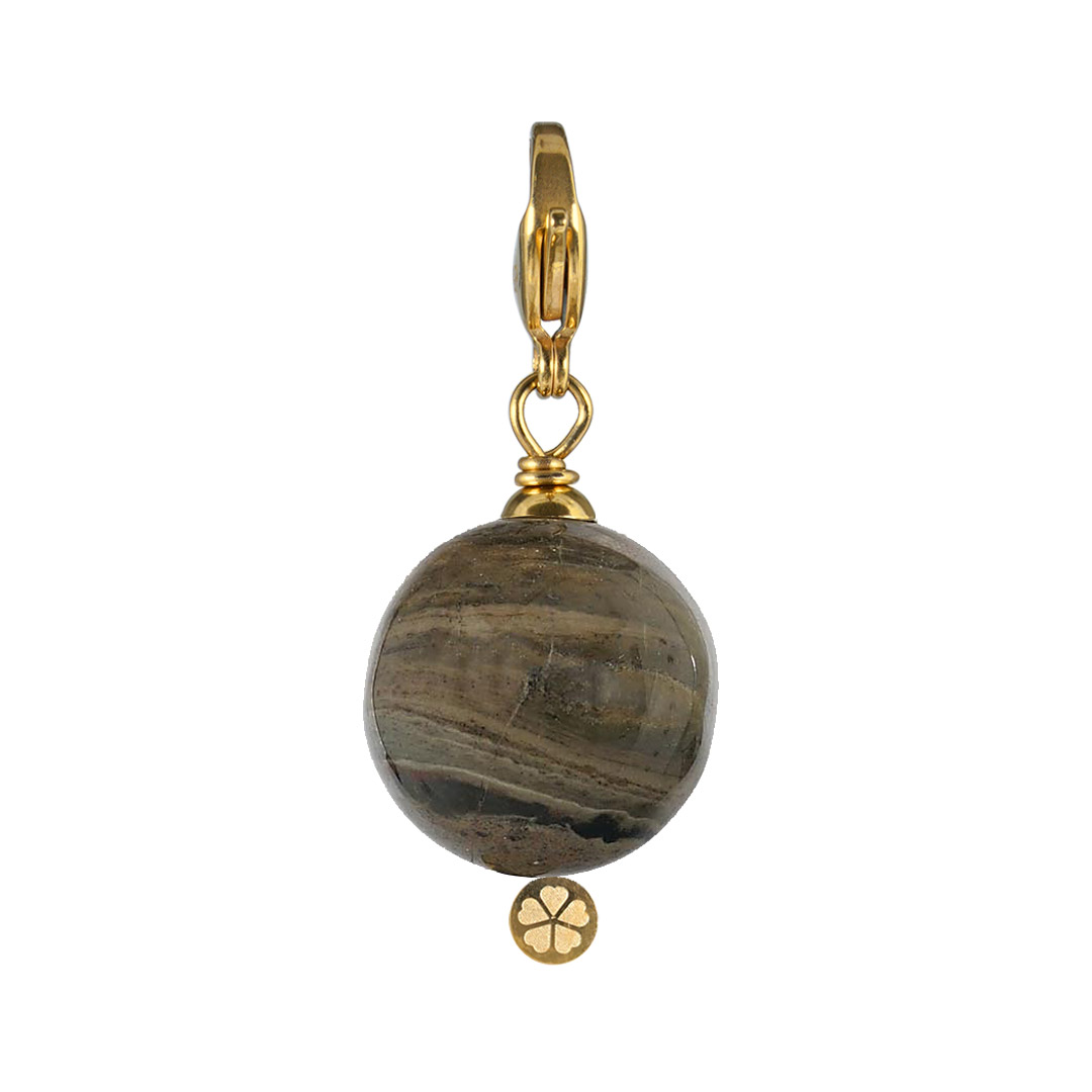 Edelsteen bedel groen Jaspis goud Maxi Rocks 836 66G