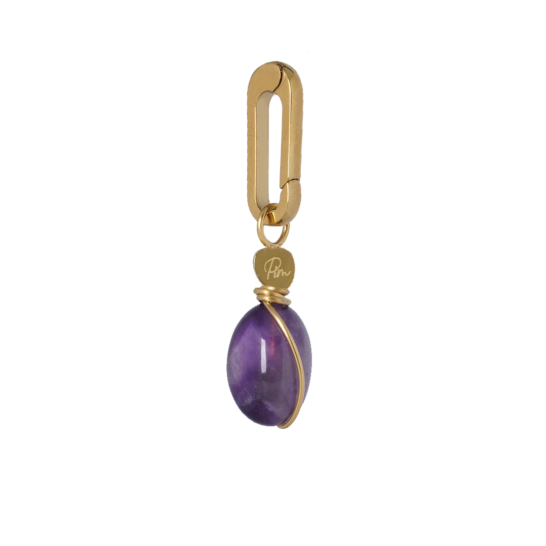 Edelsteen hanger clip lila Amethist goud Freya Pim 1004 06G