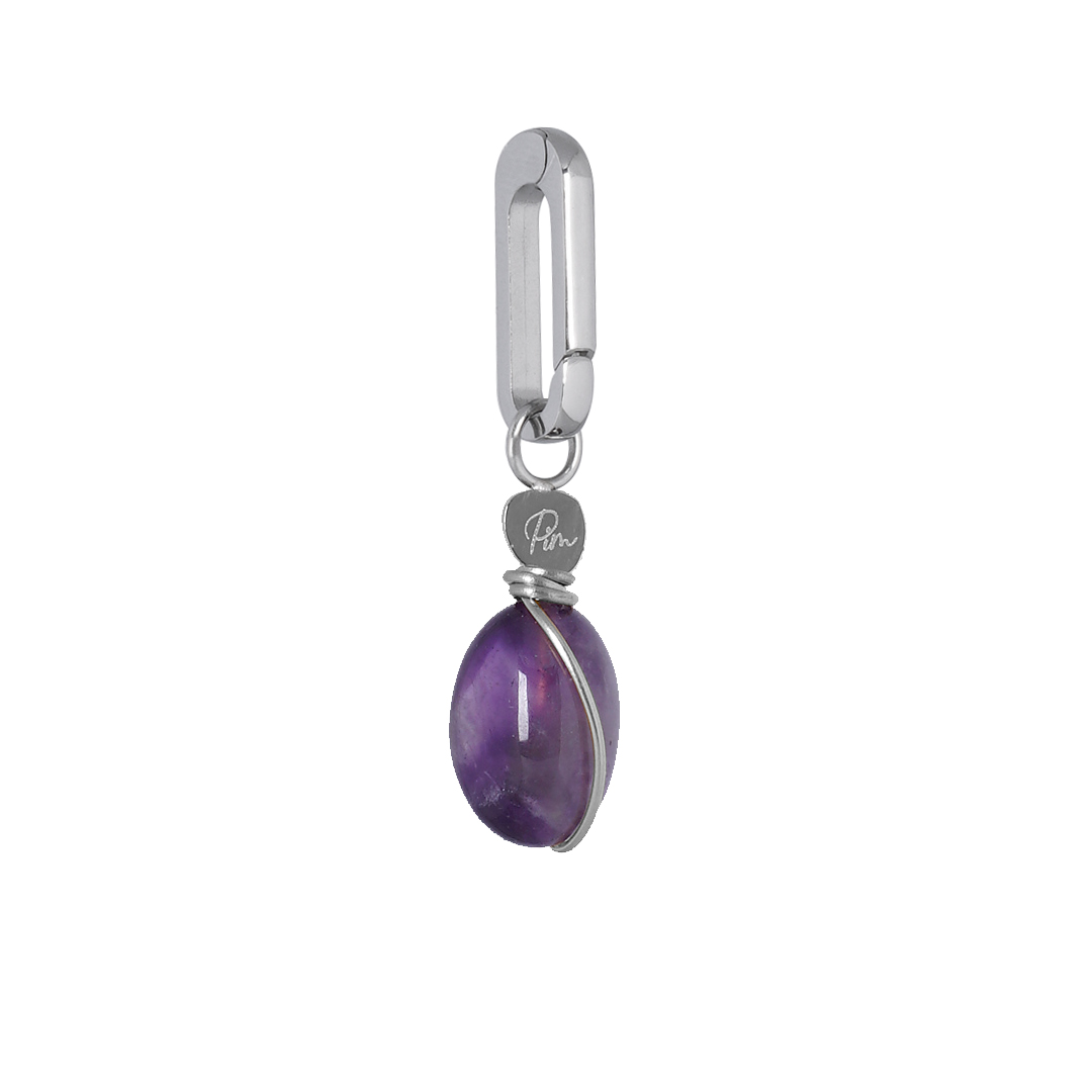 Edelsteen hanger clip lila Amethist zilver Freya Pim 1004 06Z