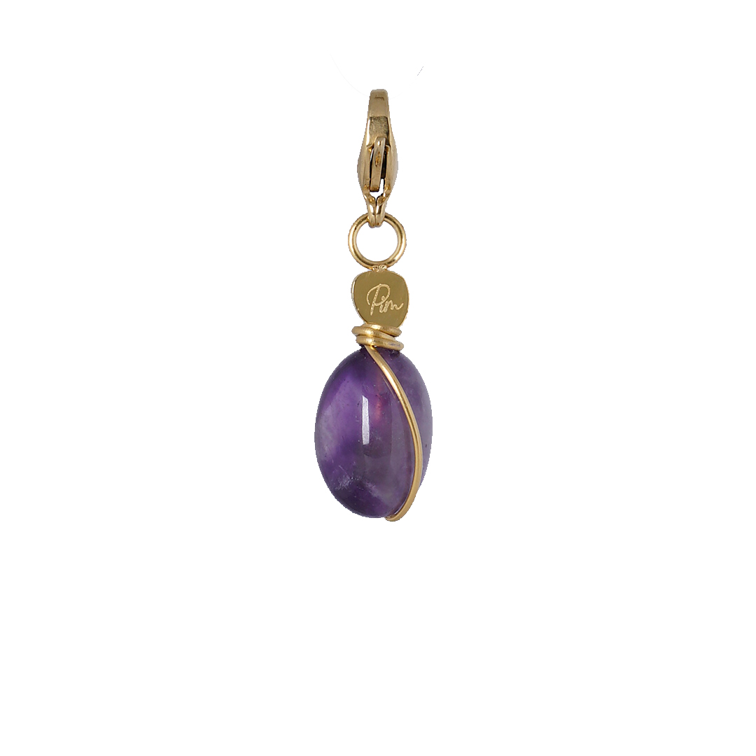 Edelsteen hanger lila Amethist goud Freya Pim 1002 06G