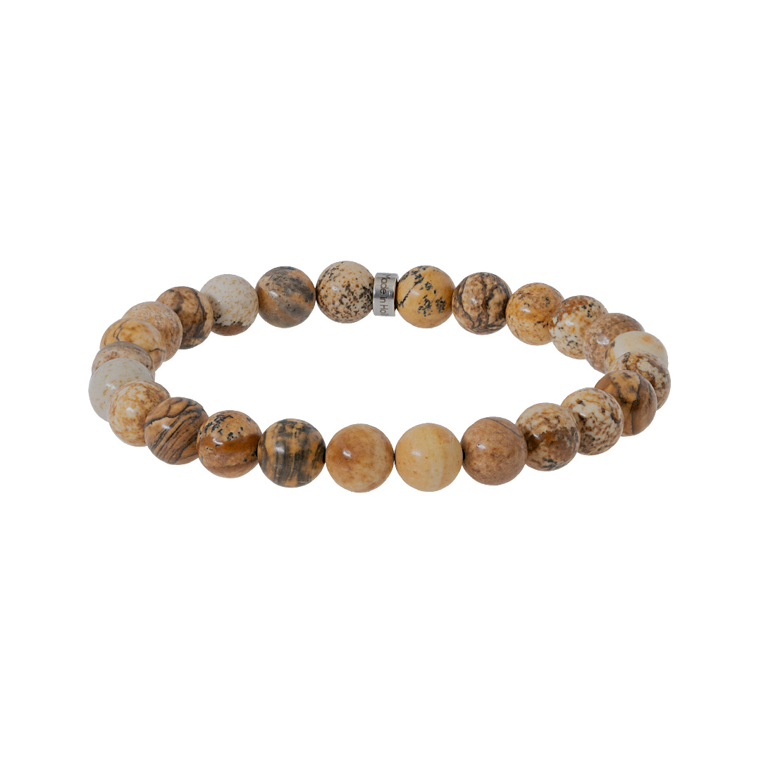 Edelsteen heren armband bruin Landschap Jaspis Rock 710 31