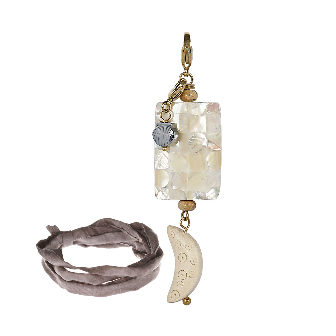 Ketting Blacklip schelp wit goud Naturel Beauties 608 30