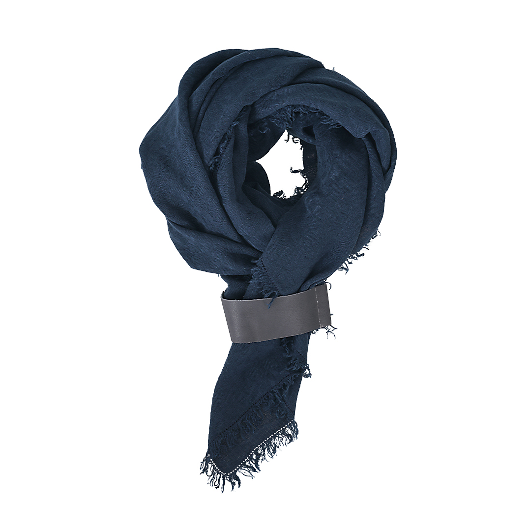 Linnen Sjaal Marine blauw vierkant basic 278 47