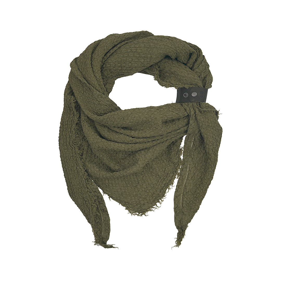 Linnen sjaal Triangle groen Oliva Dress2Impress wafel 850 44