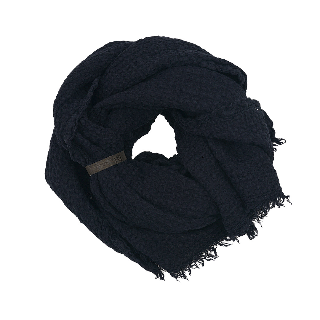 Linnen sjaal lang blauw Night Dress2Impress XL wafel 854 43