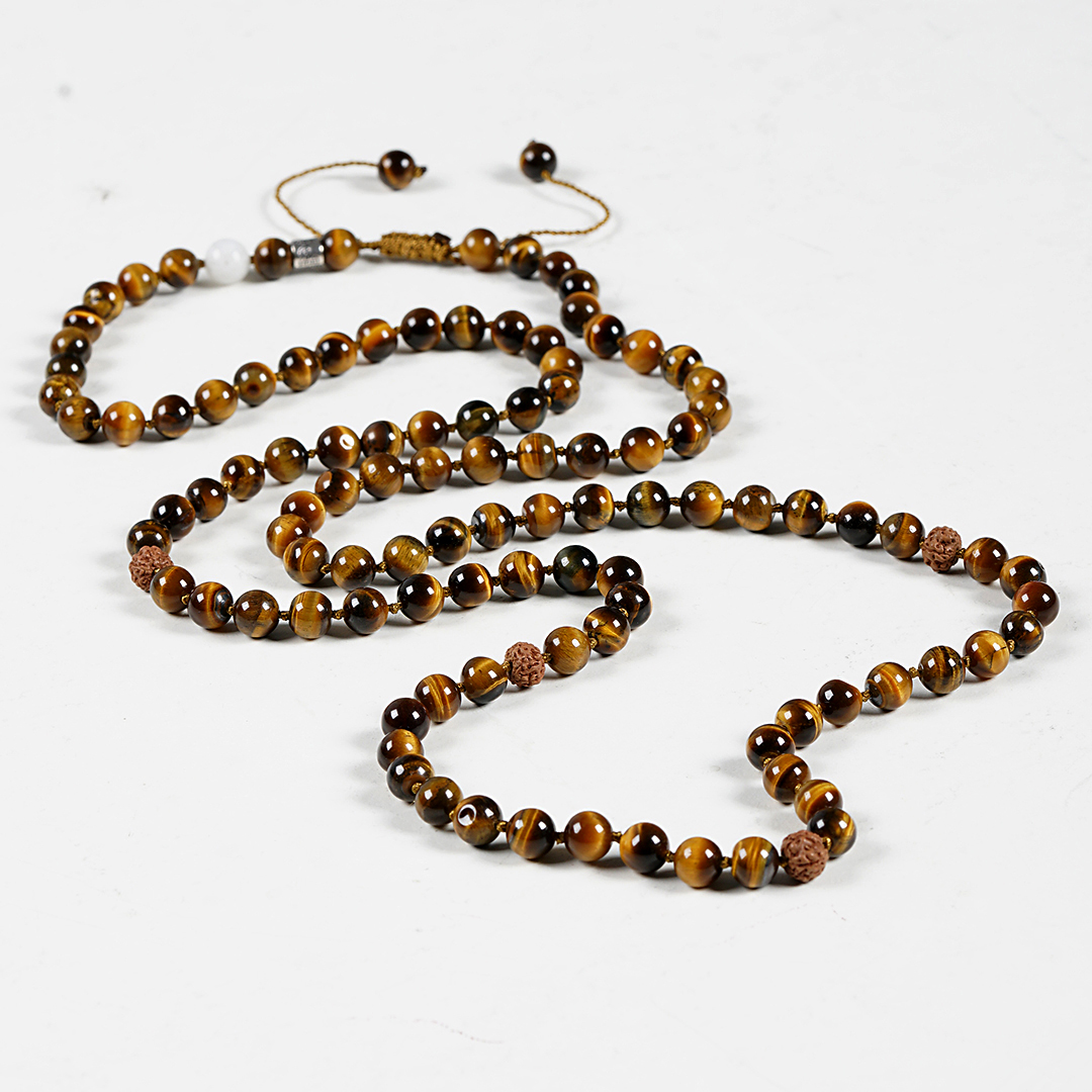 Mala ketting bruin Tijgeroog edelsteen 1026 04