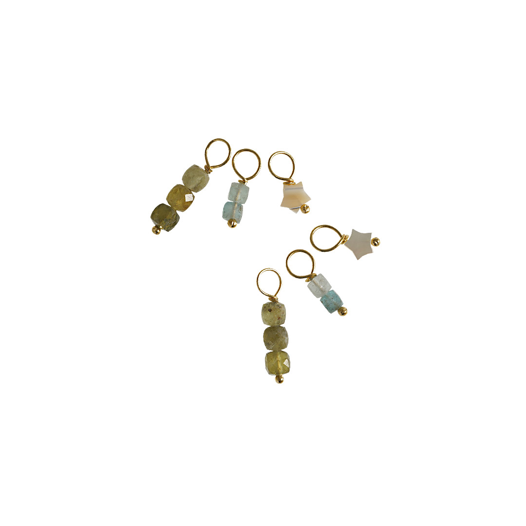 Oorbedels edelsteen Parelster mix goud 908 09