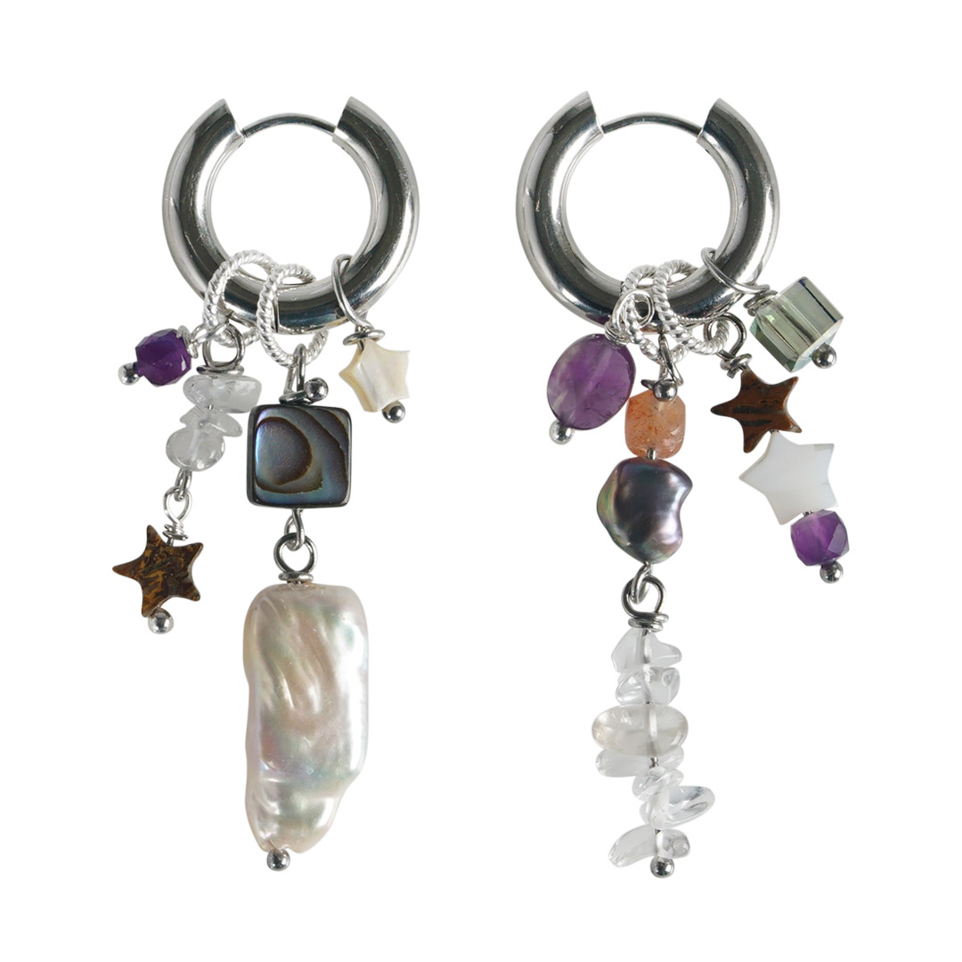 Oorbellen creool zilver mix set special 956 01Z