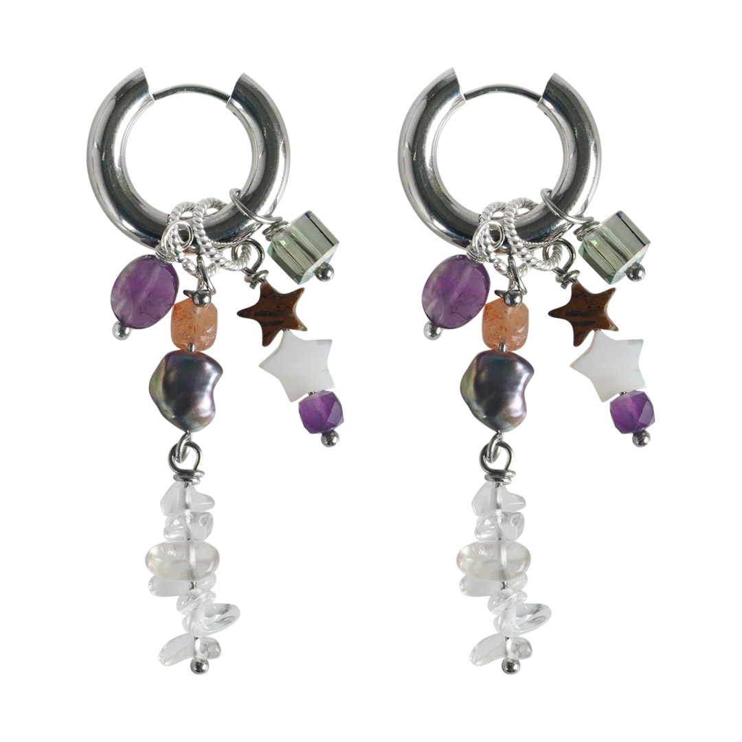 Oorbellen creool zilver mix set special 956 02Z