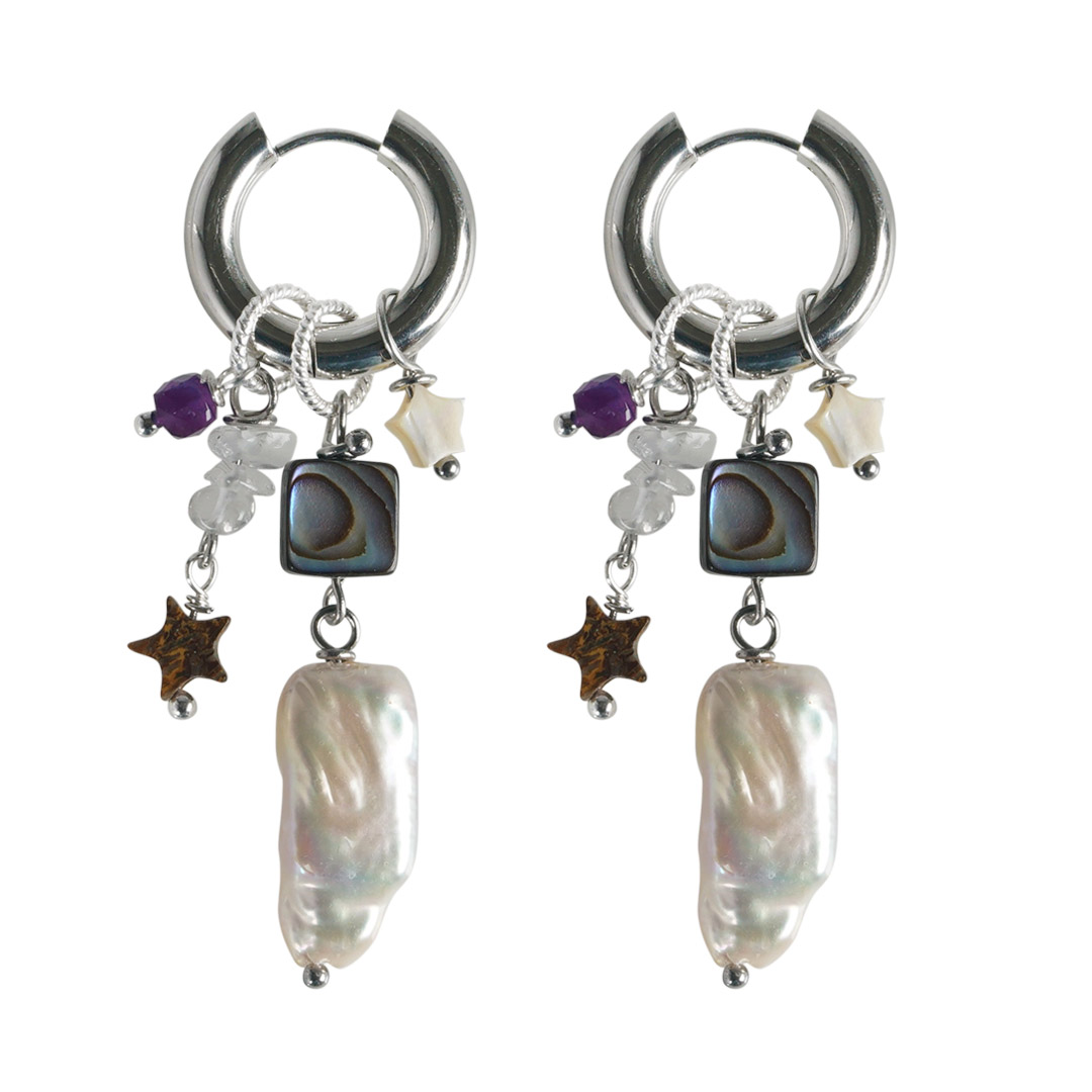 Oorbellen creool zilver mix set special 956 03Z