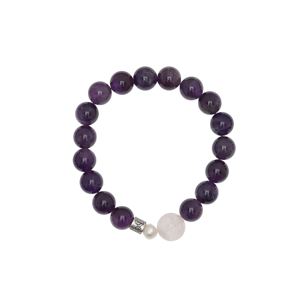 edelsteen armband amethist paars 10mm mala 1086 40
