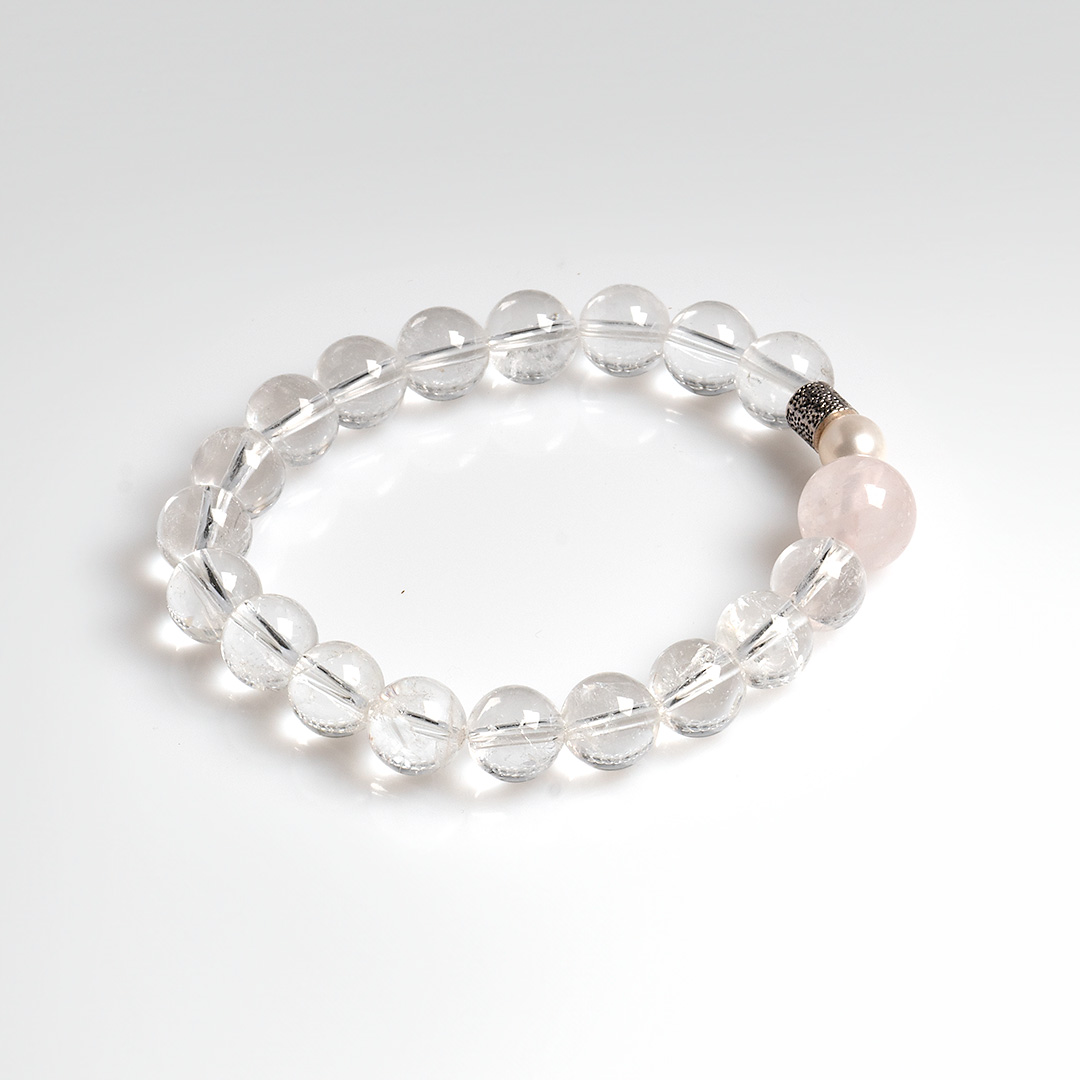 edelsteen armband bergkristal wit 10mm mala 1086 50