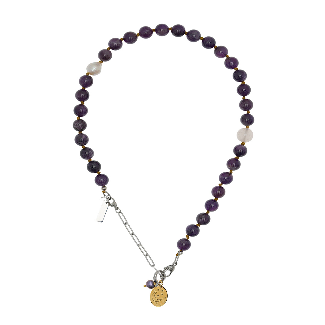 edelsteen ketting amethist paars mala 43-50 cm mala 1084 40
