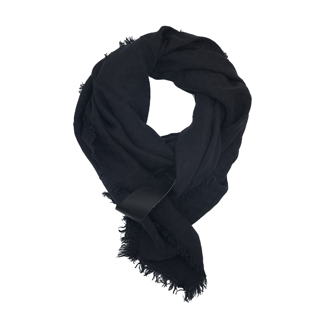 linnen sjaal blauw zwart vierkant 140 cm x 140 cm basic 278 55