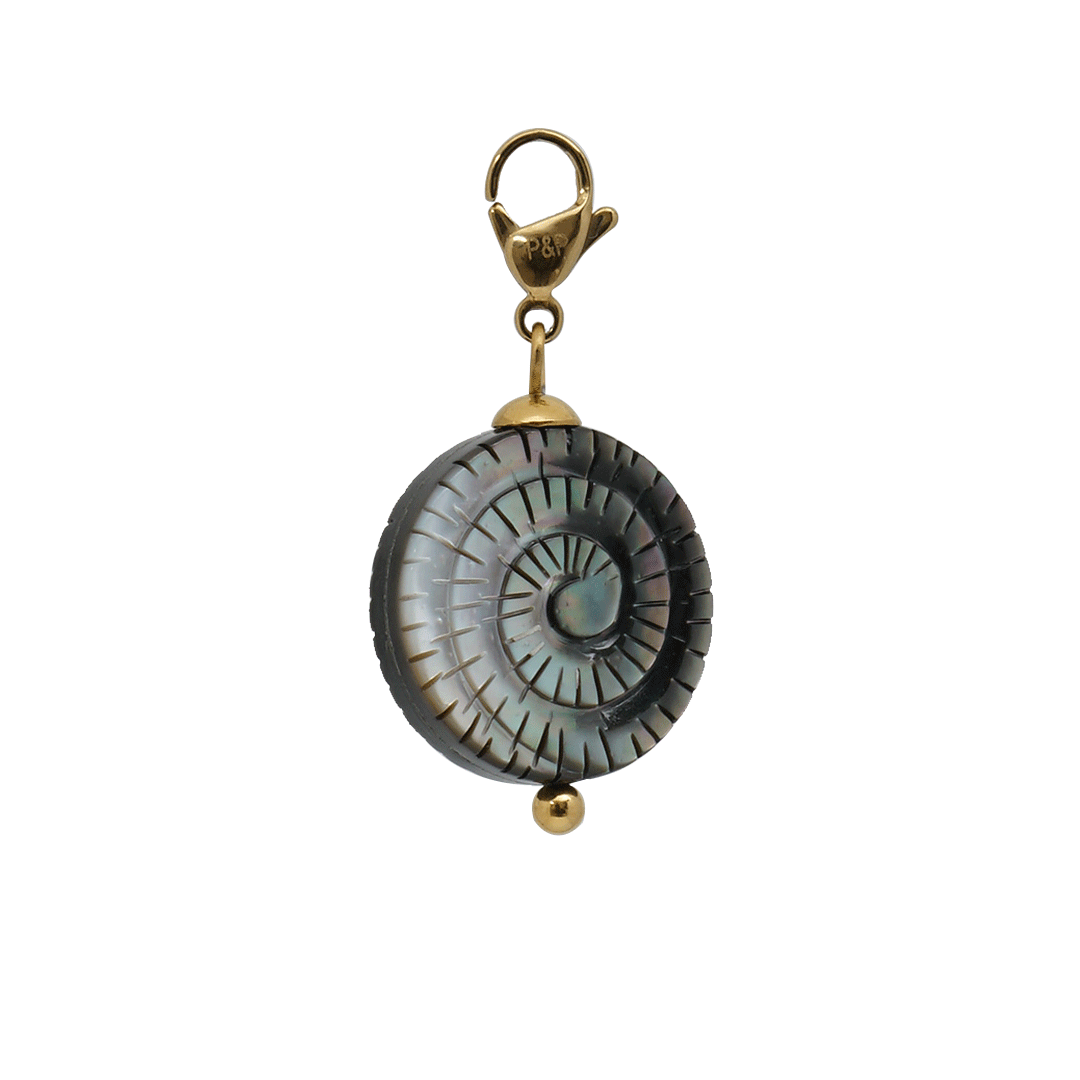schelp hanger grijs tahiti goud 1002 40G